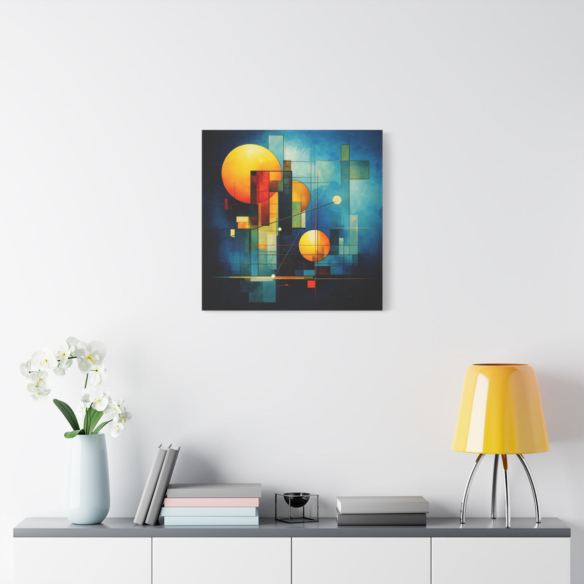 Solar Blueprint – Geometric Abstract Sun Canvas Print