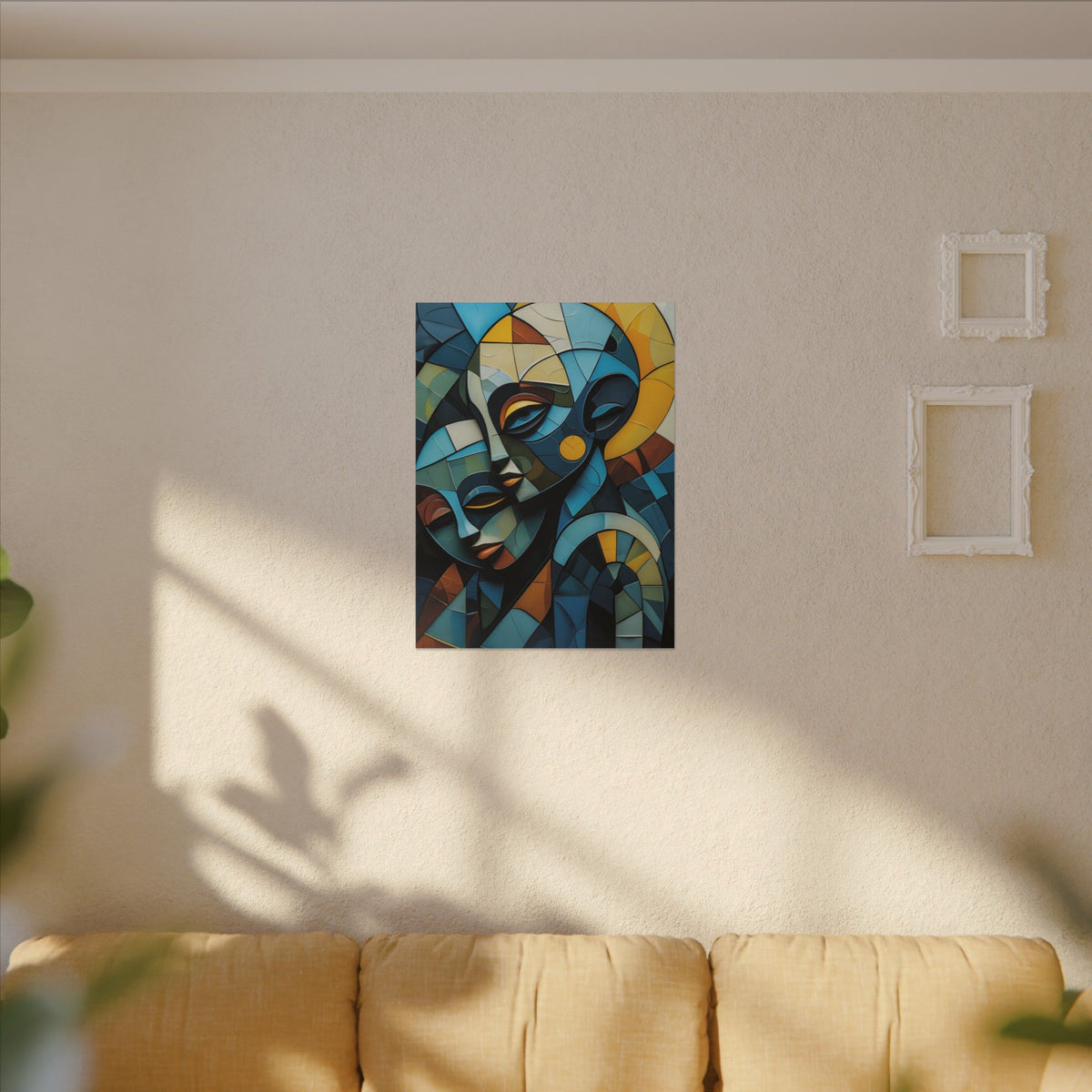 Shared Geometry – Abstract Dual Portrait Canvas Print