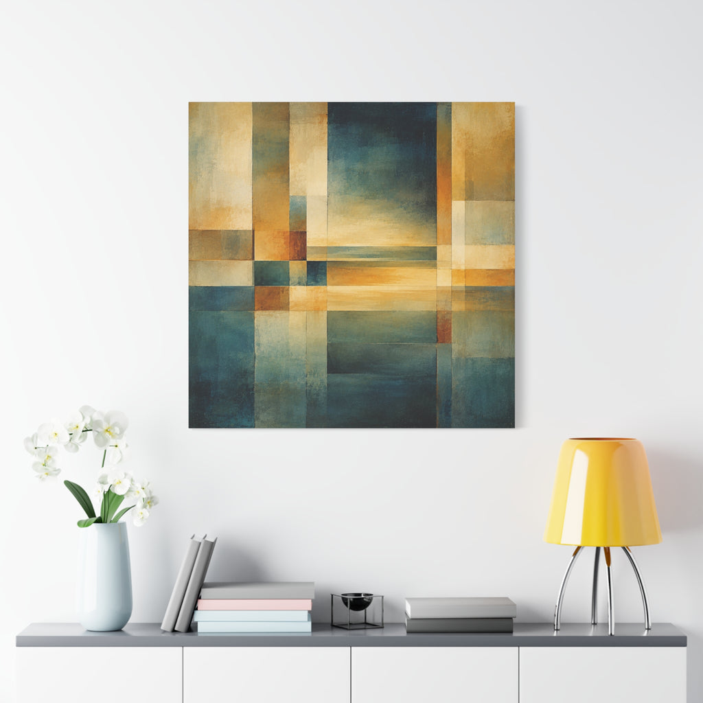 Between Water and Light — Geometric Horizon Abstract Fine Art Print