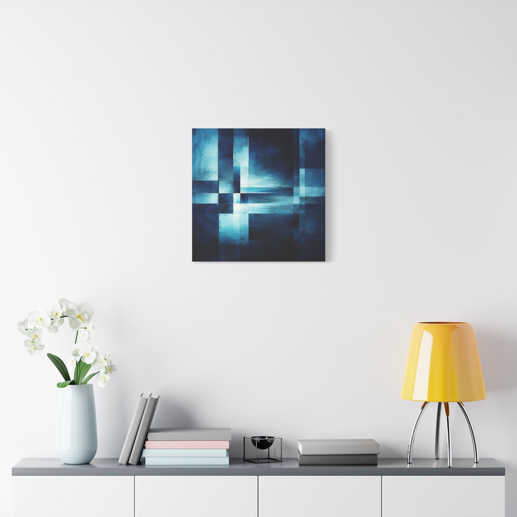 Blue Interval — Geometric Nocturne Abstract Fine Art Print