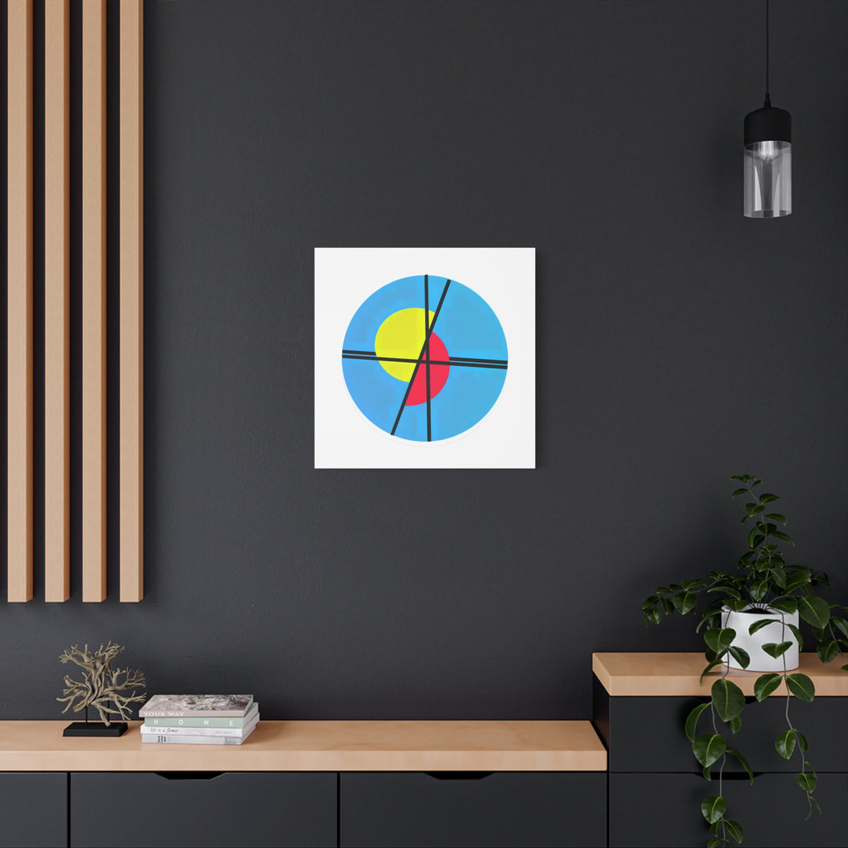 Primary Tension – Minimal Geometric Circle Canvas Print