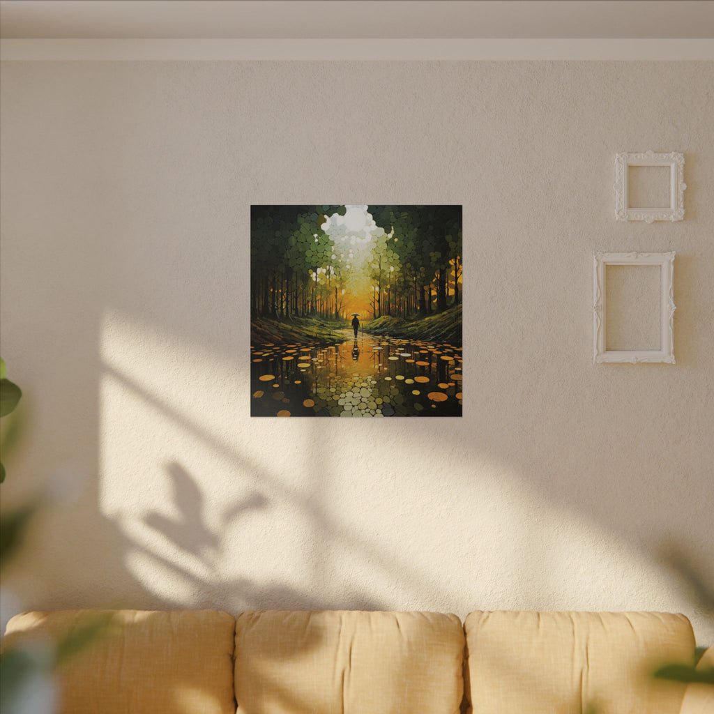 Into the Gold – Abstract Forest Landscape Canvas Print
