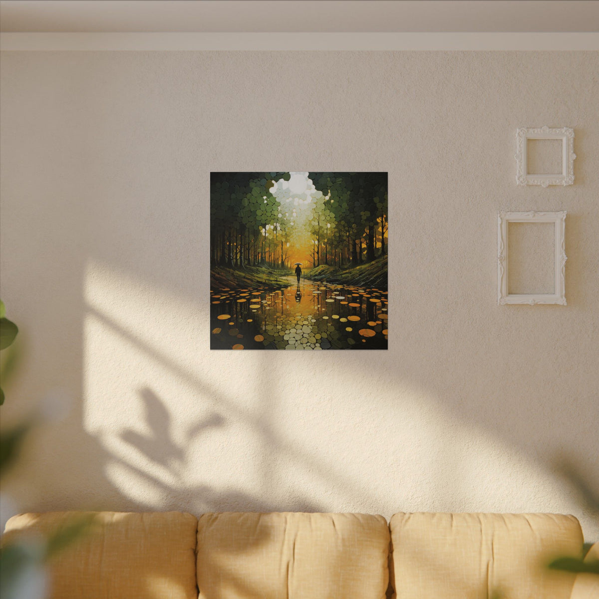 Into the Gold – Abstract Forest Landscape Canvas Print