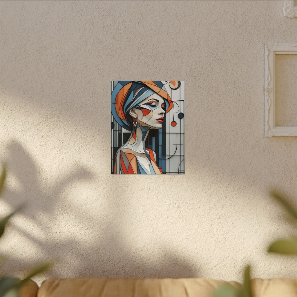 Poise in Orbit – Geometric Female Portrait Canvas Print