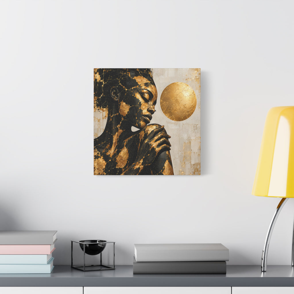 Held in Gold — Modern Black & Gold Woman Portrait