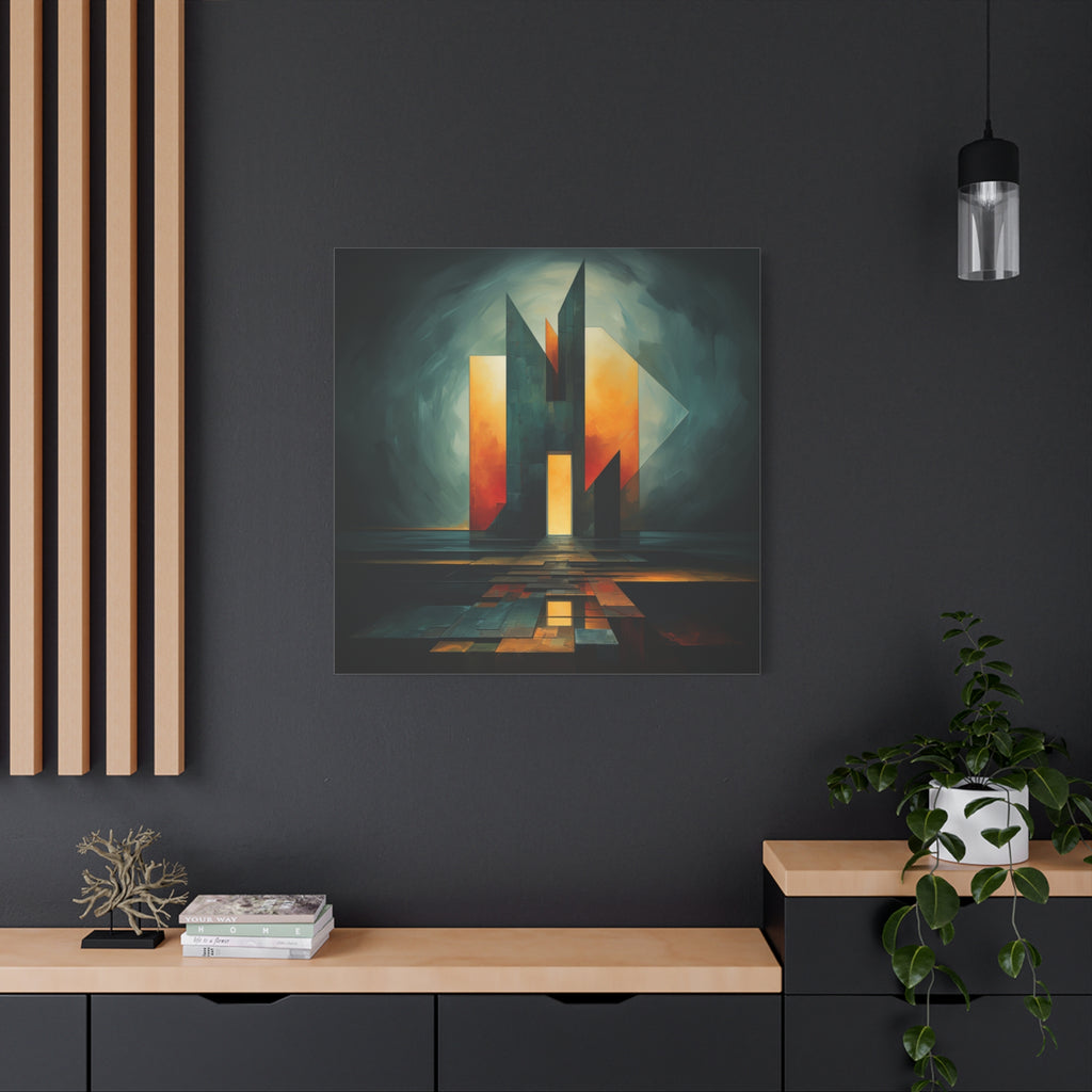 Temple of Arrival — Futuristic Architectural Abstract Wall Art