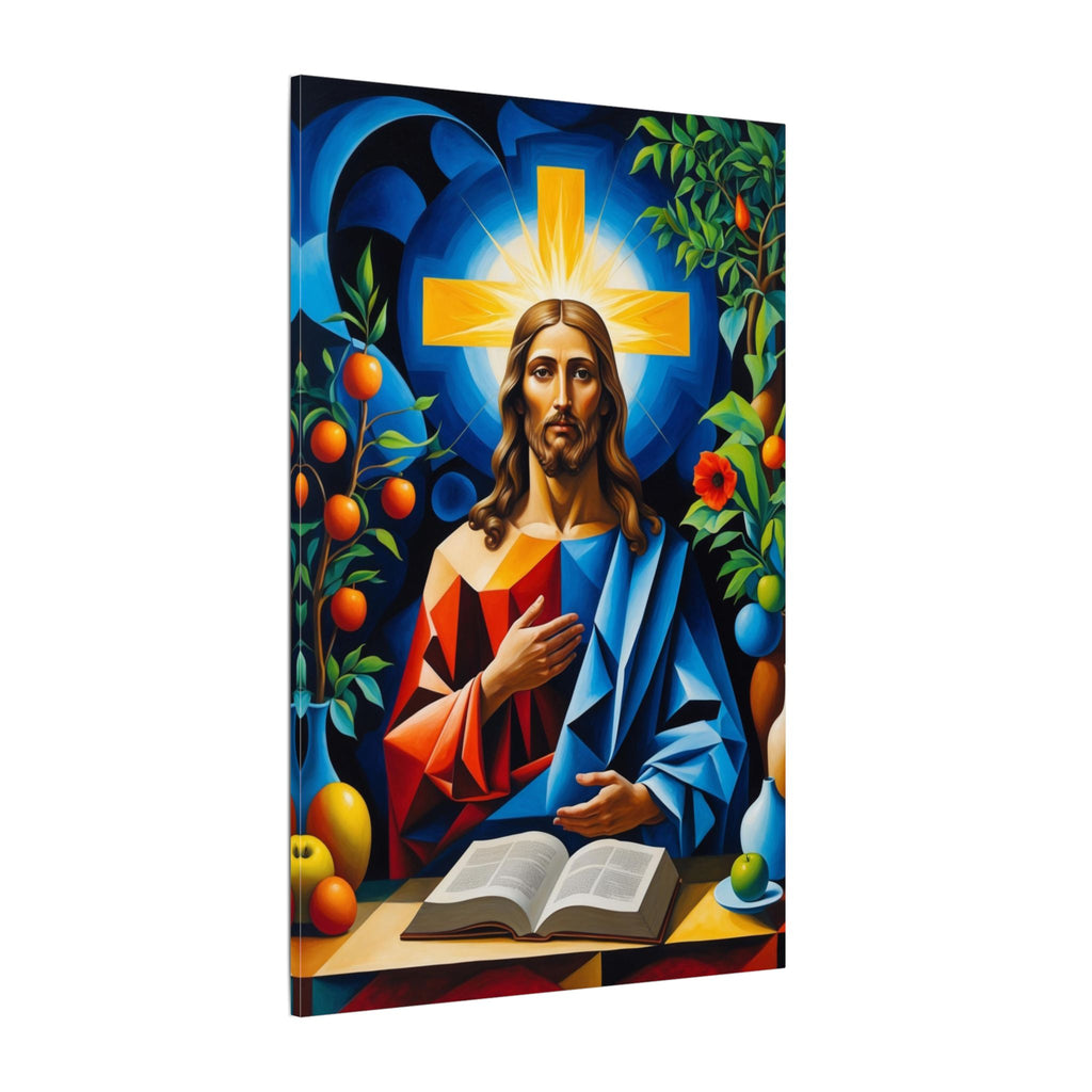 Garden of Grace – Modern Geometric Jesus Canvas Print