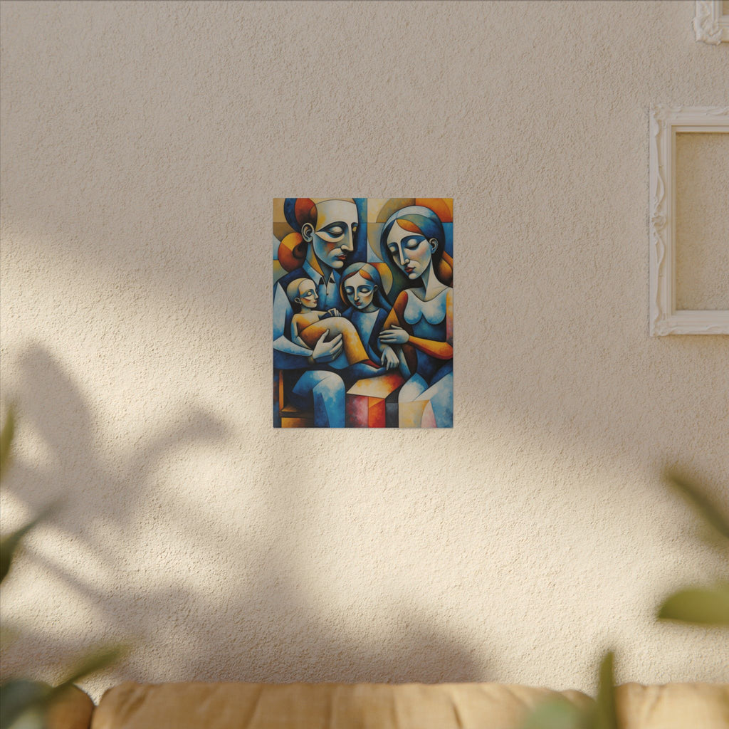 Held Together – Modern Geometric Family Portrait Canvas Print