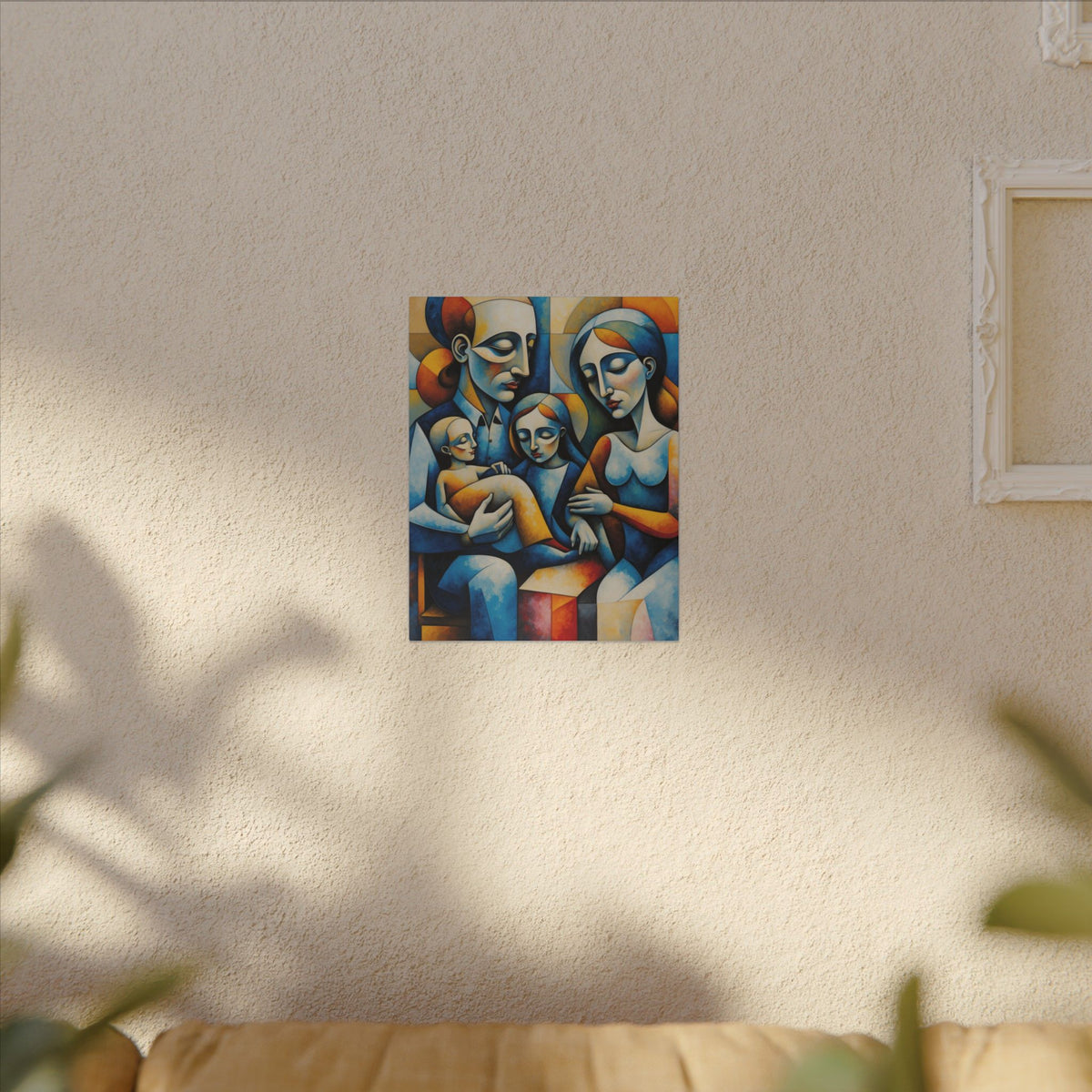 Held Together – Modern Geometric Family Portrait Canvas Print