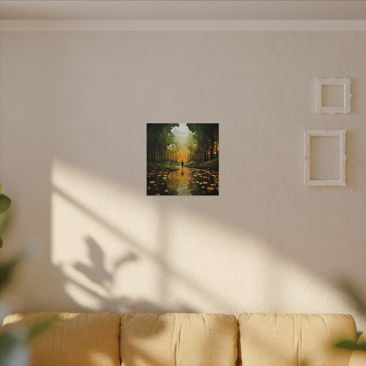 Into the Gold – Abstract Forest Landscape Canvas Print