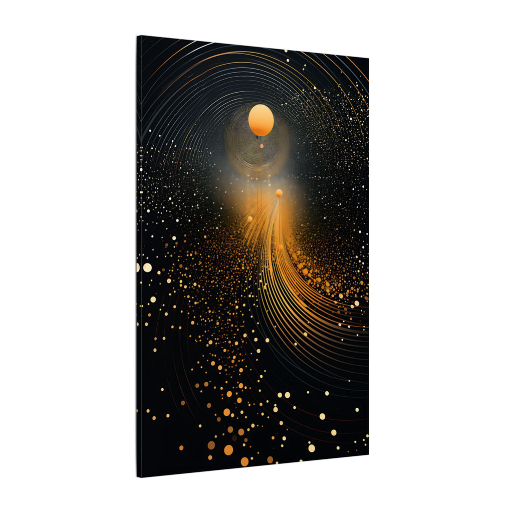Into the Infinite – Black Gold Celestial Abstract Canvas Print