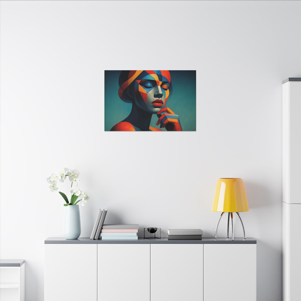 Composed in Color – Geometric Female Portrait Canvas Print