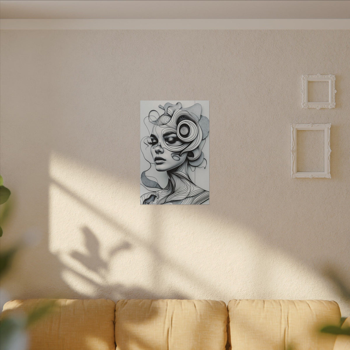The Architecture of Thought – Black and White Surreal Portrait Canvas Print