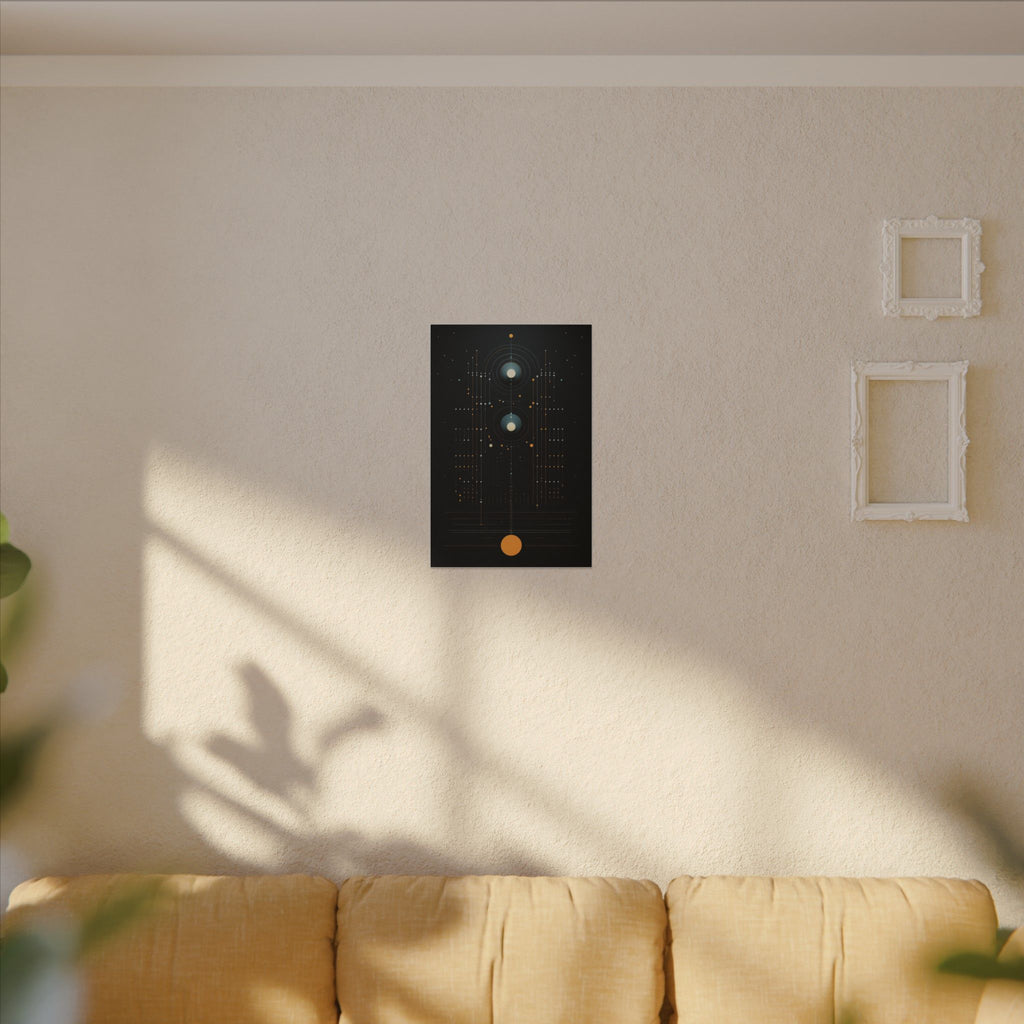 Signal From the Infinite – Black Gold Celestial Geometric Canvas Print