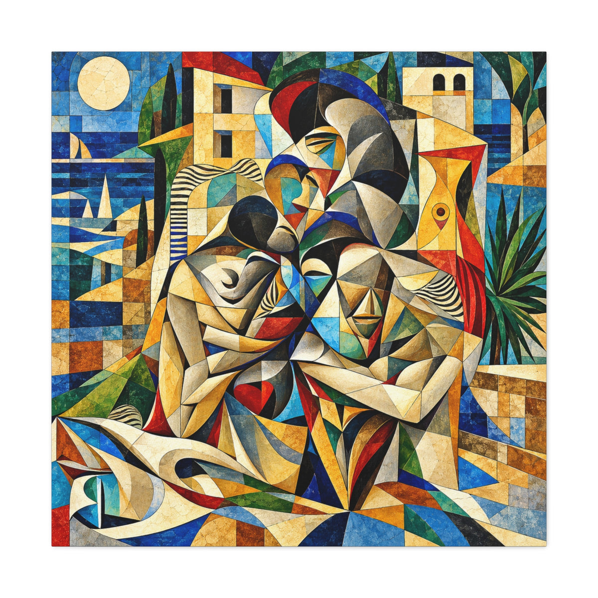 Held Between Tides — Cubist Family & Coastal Fine Art Print