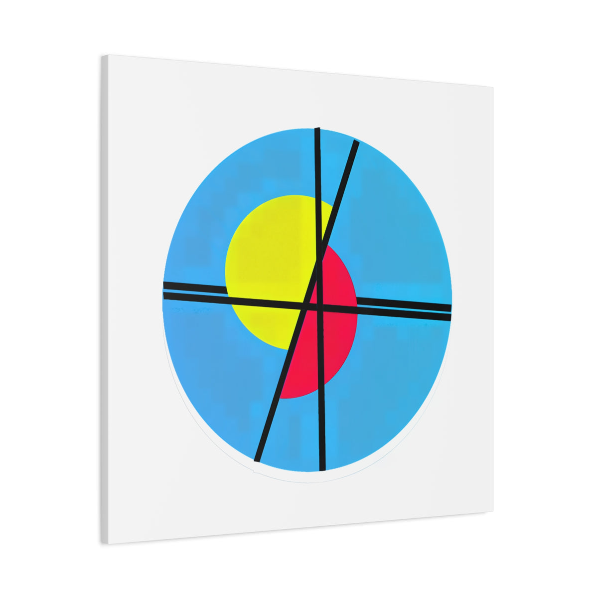 Primary Tension – Minimal Geometric Circle Canvas Print