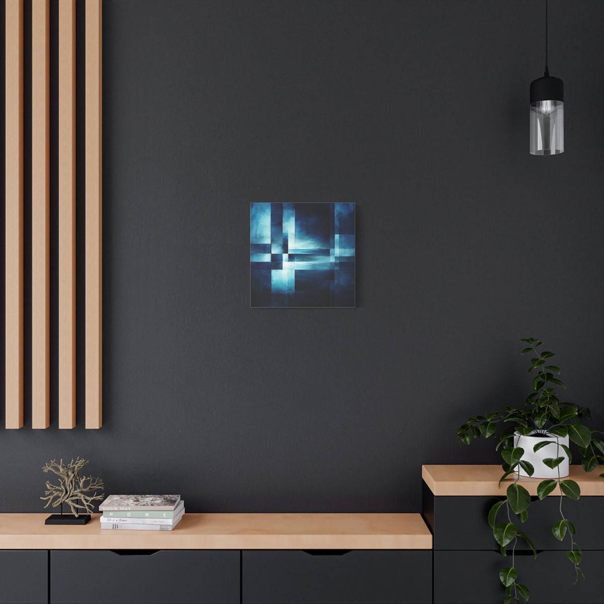 Blue Interval — Geometric Nocturne Abstract Fine Art Print