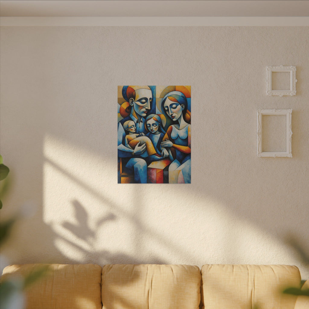 Held Together – Modern Geometric Family Portrait Canvas Print
