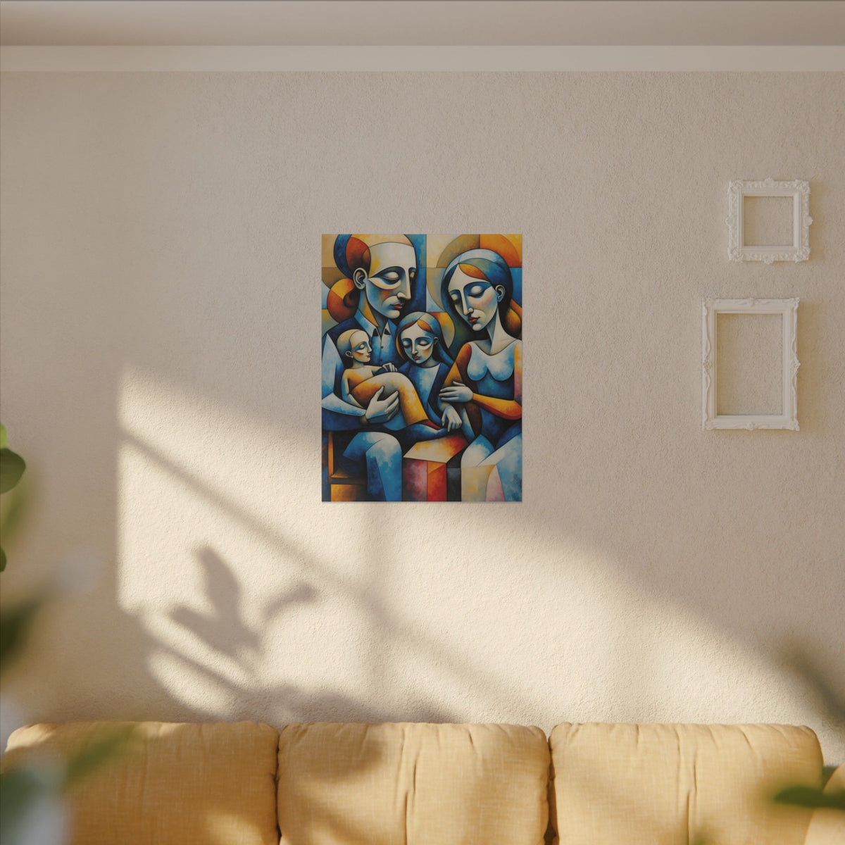 Held Together – Modern Geometric Family Portrait Canvas Print