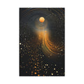 Into the Infinite – Black Gold Celestial Abstract Canvas Print