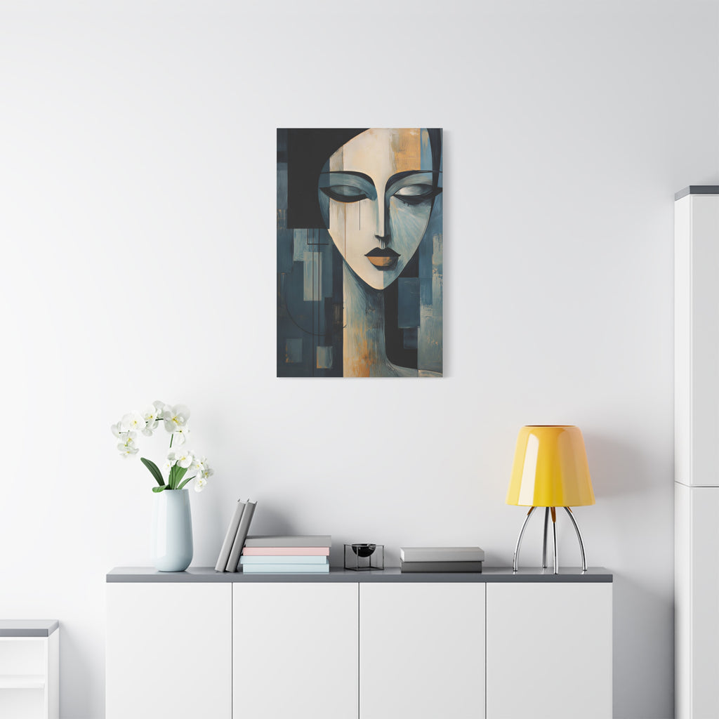 The Quiet Between — Modern Cubist Woman Fine Art Print