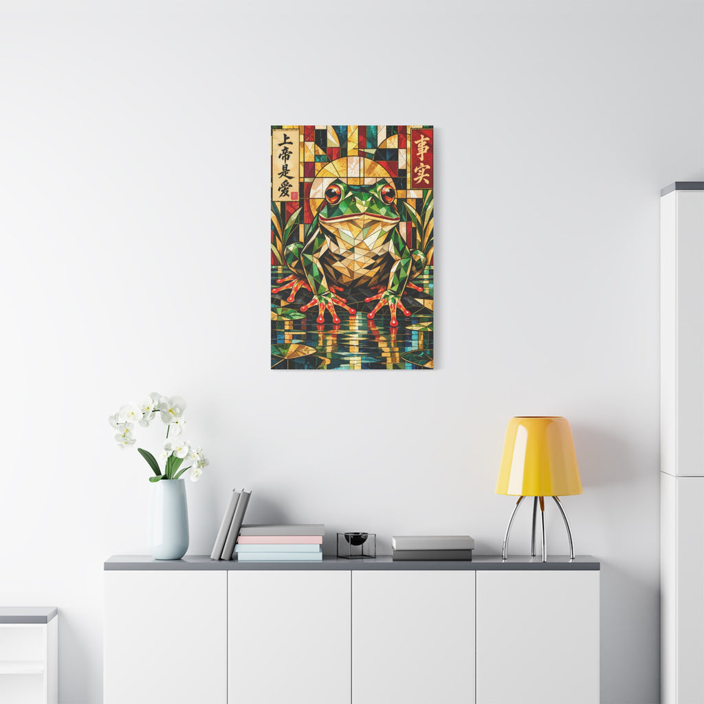 God Is Love—and That’s a Fact | Cubist Stained Glass Frog Art