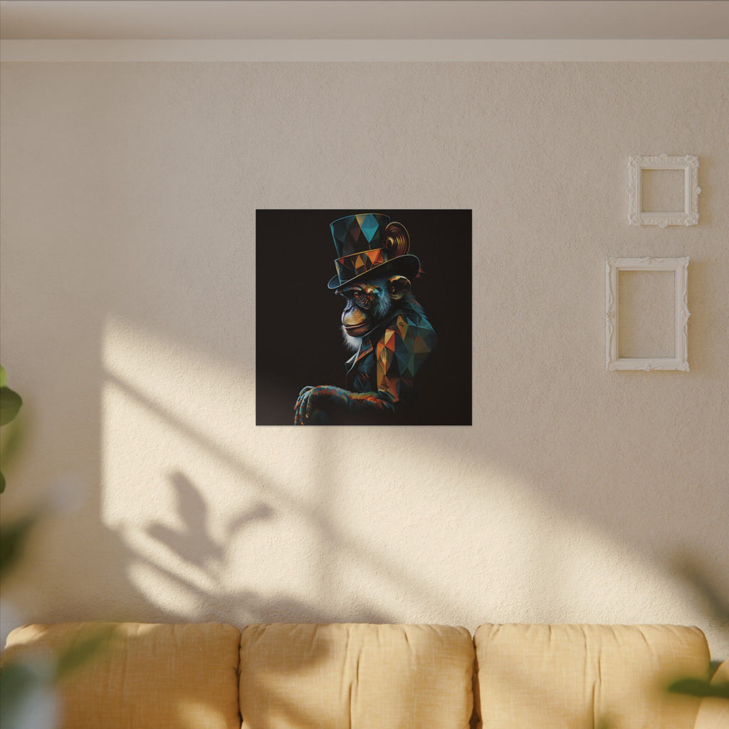 The Unusual Gentleman – Geometric Chimp Portrait Canvas Print