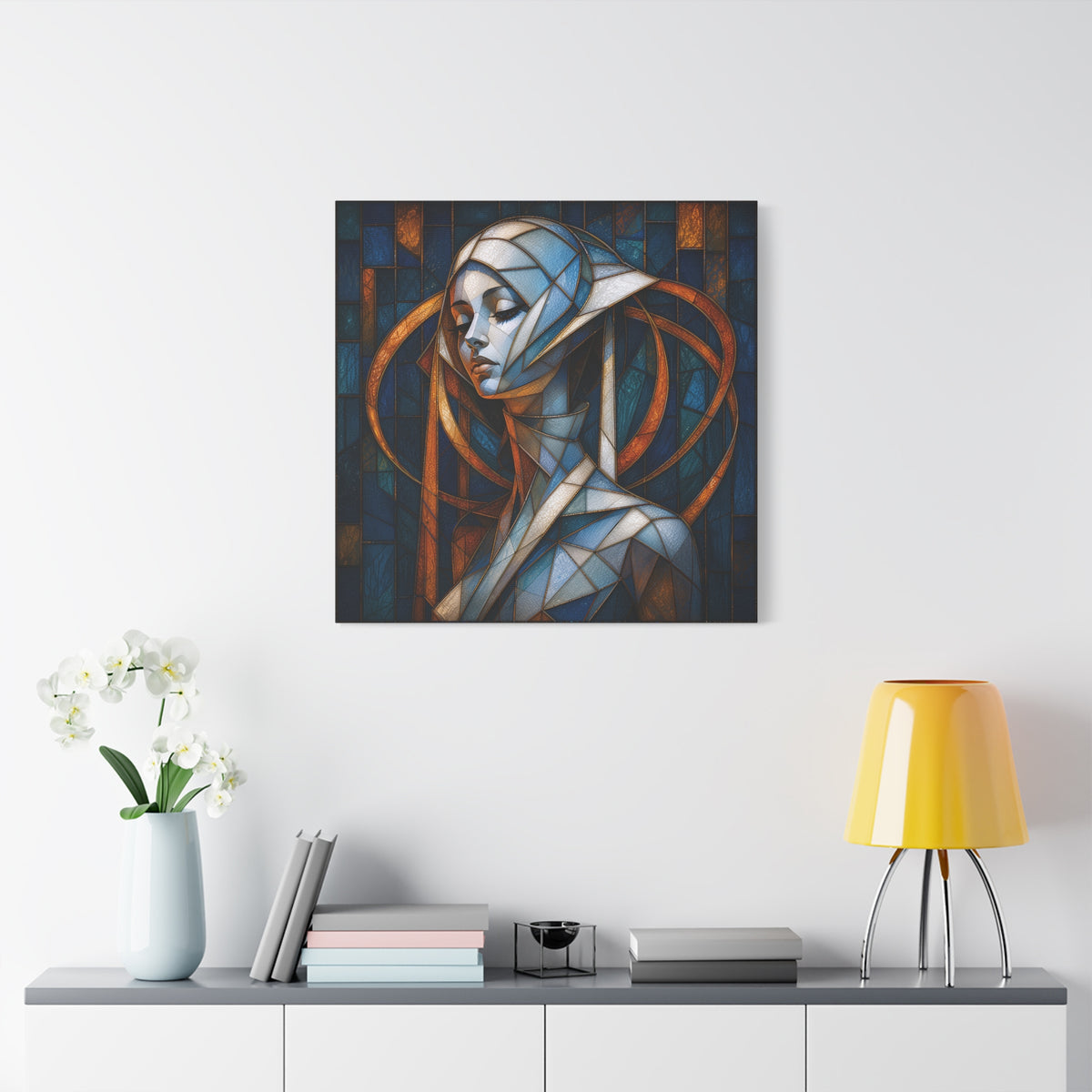 Cathedral of Her Own — Modern Stained Glass Woman Portrait Art