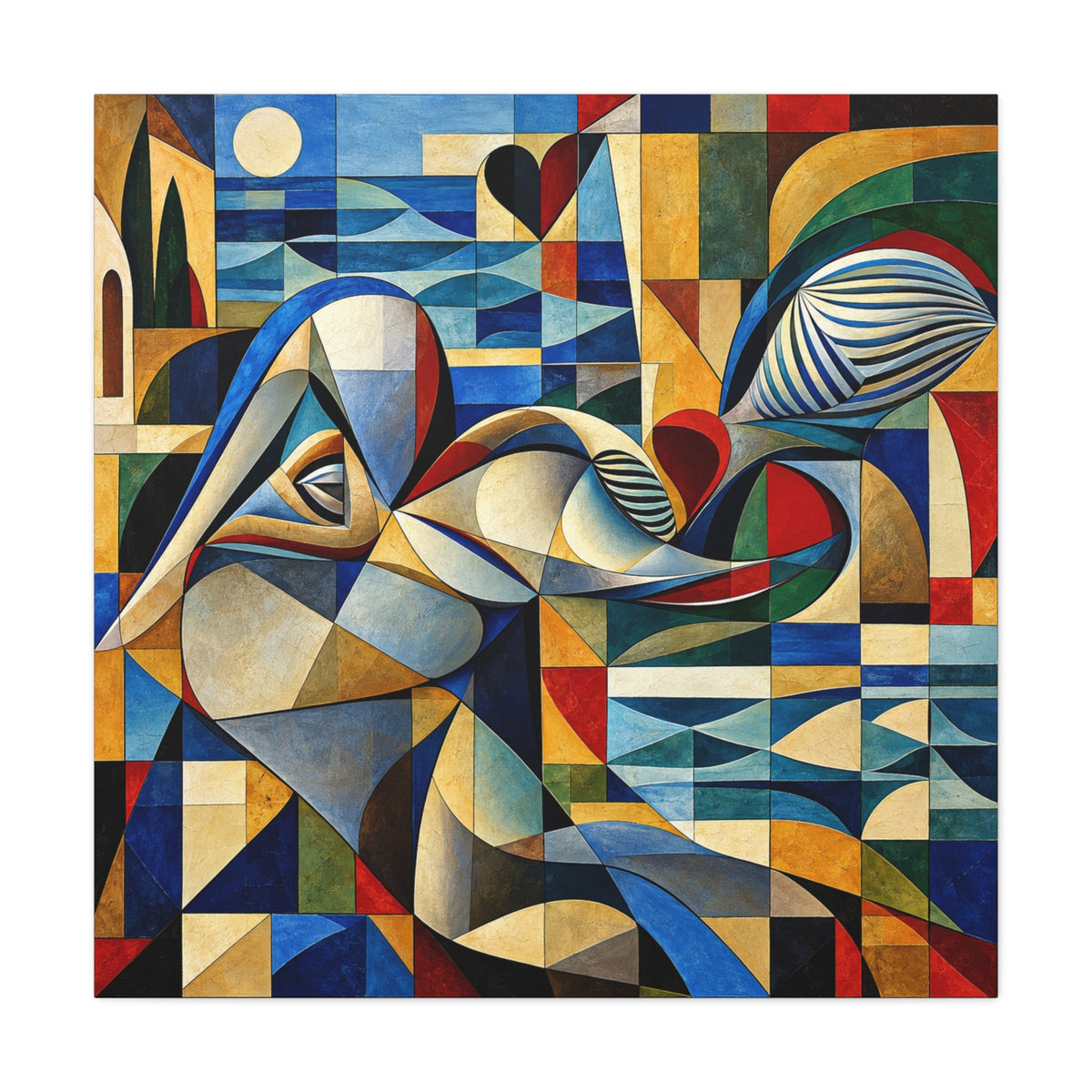 Moon Over Form — Cubist Coastal Abstract Fine Art Print