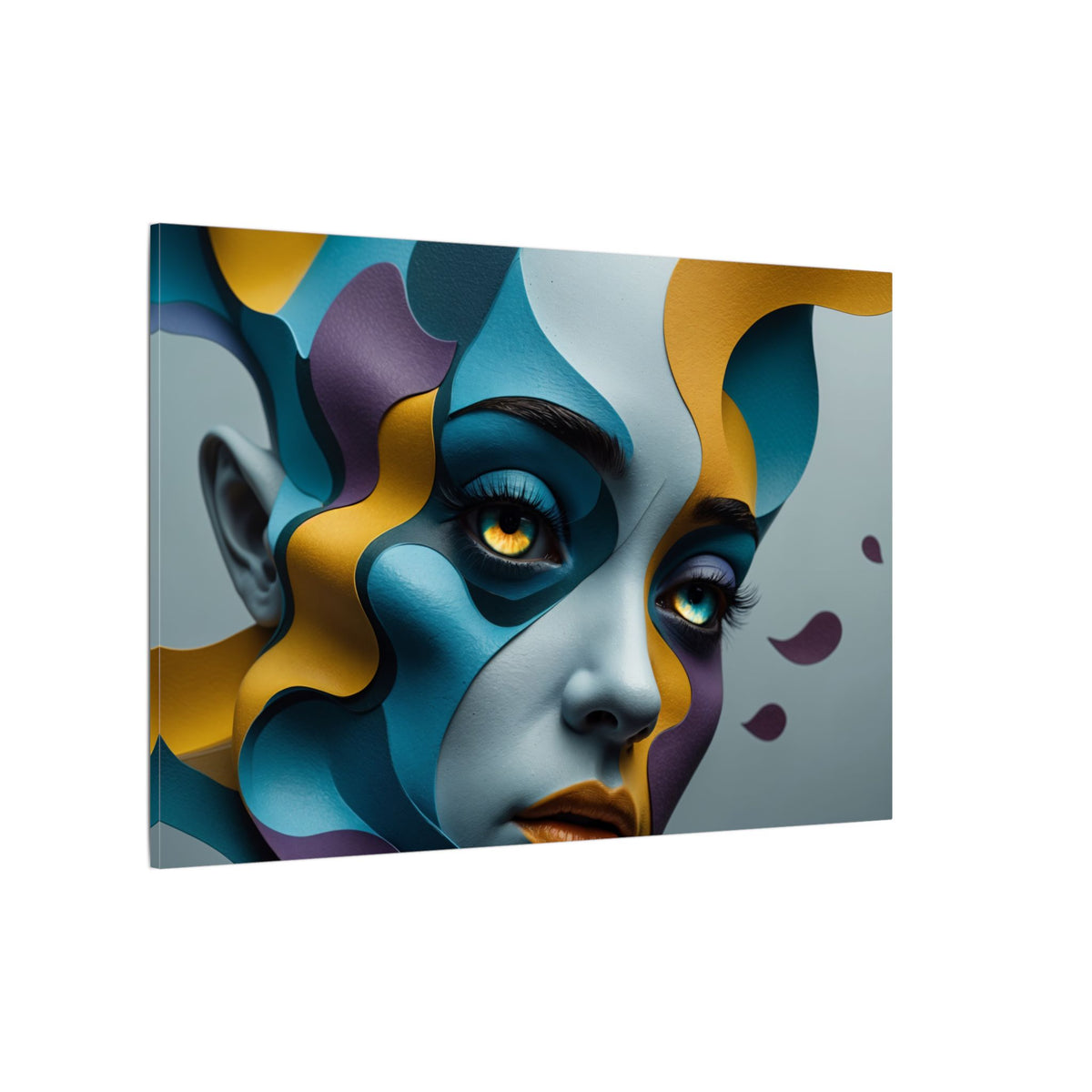Soft Frequency – Abstract Geometric Female Portrait Canvas Print