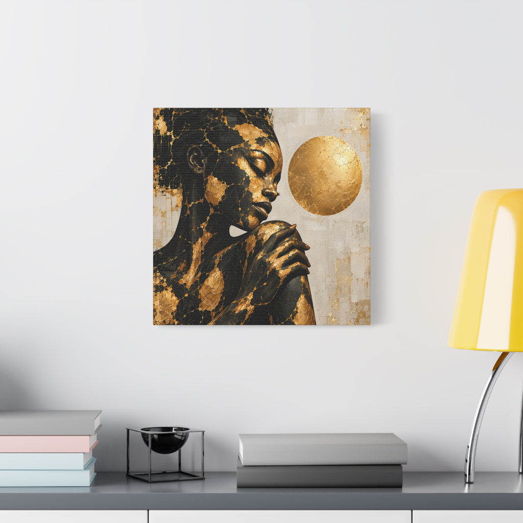 Held in Gold — Modern Black & Gold Woman Portrait