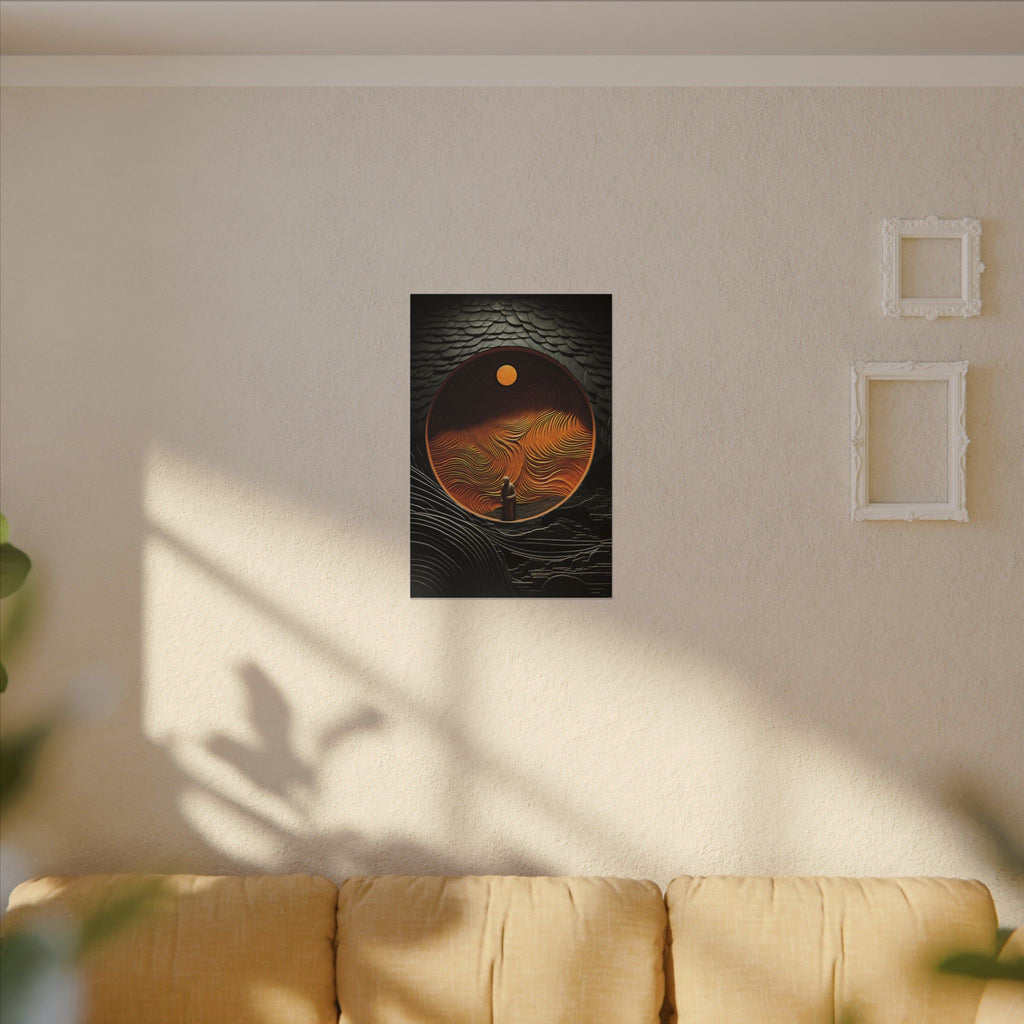 Inside the Orange Moon – Surreal Abstract Portal Canvas Print