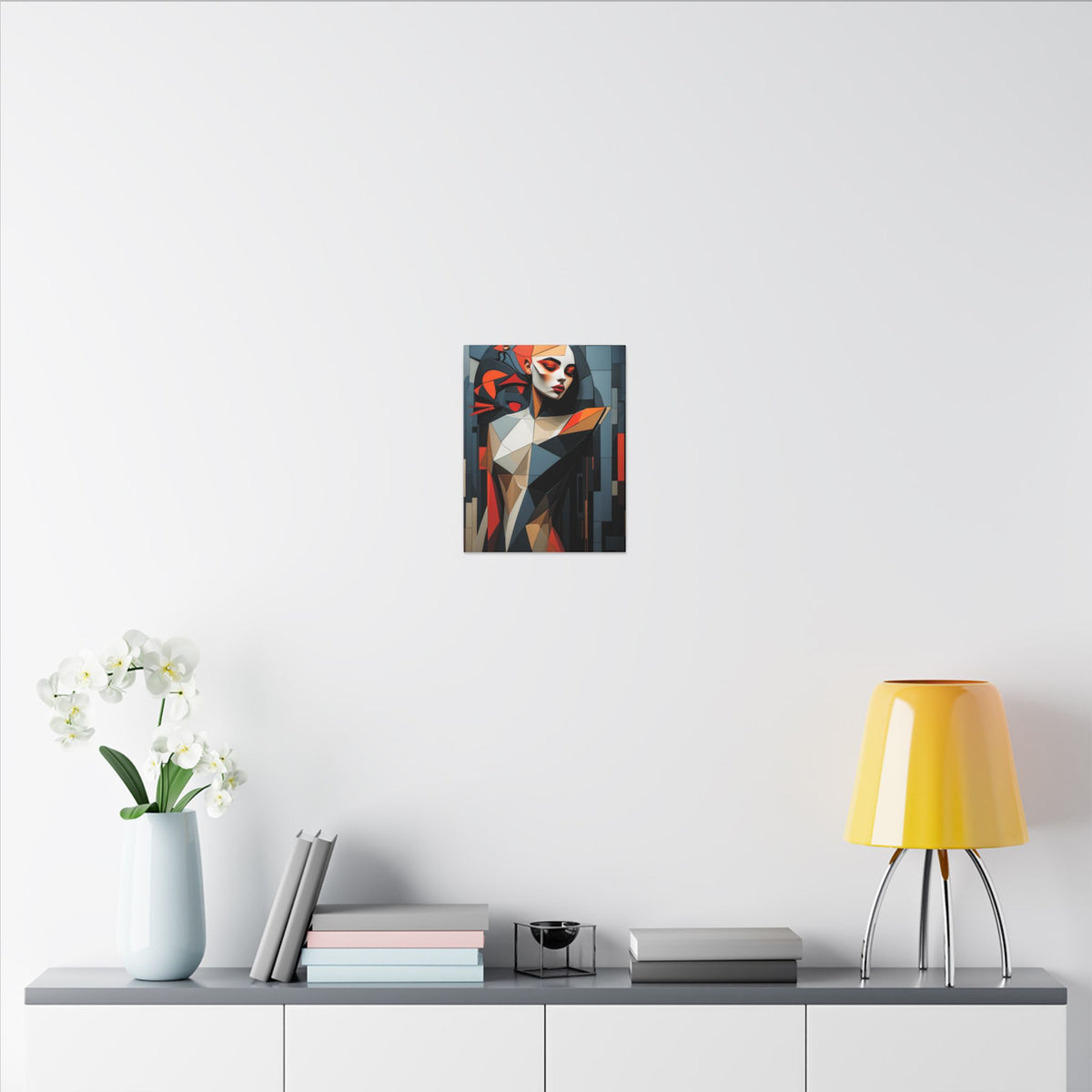 Composed in Structure – Geometric Female Portrait Canvas Print