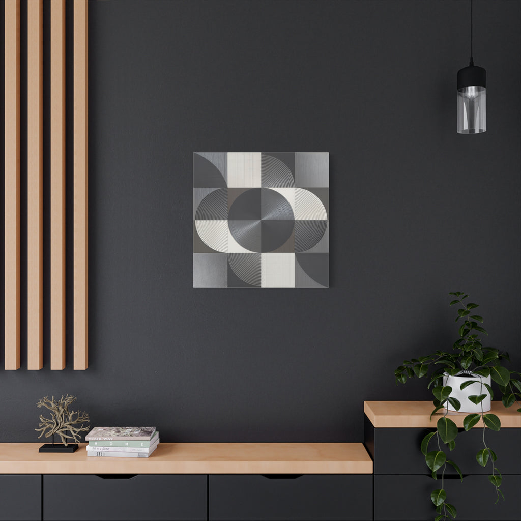 Measured Silence – Monochrome Geometric Circle Canvas Print