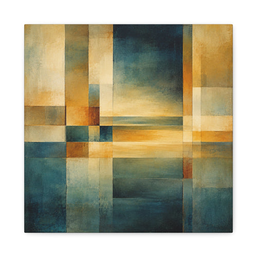 Between Water and Light — Geometric Horizon Abstract Fine Art Print